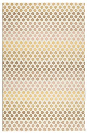 Esprit Home, Moderner Kurzflor Teppich - Läufer für Wohnzimmer, Flur, Schlafzimmer, Spotted Stripe (80 x 150 cm, beige Taupe rosa gelb)