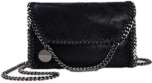 MZKJ.Com Lässige Damenhandtasche, Umhängetasche aus PU-Leder, Kettentasche, Handtasche mit Modebrieftasche (schwarz)