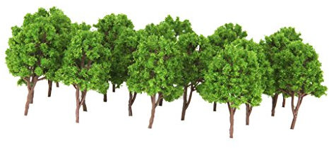 harayaa 20 Packs Plastic 1/160 N Gauge Tree Model for Train Railway Layout Diorama
