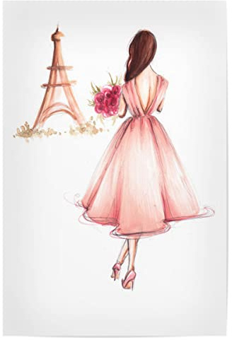 artboxONE Poster 30x20 cm Paris Städte Girl in Paris hochwertiger Design Kunstdruck - Bild Paris Dress Eiffelturm