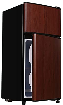 QINGZHUO Frigorifero 42L,Colore Venatura del Legno,Risparmio Energetico E Silenzioso,Ideale per Camera da Letto,Soggiorno E Piccoli Uffici.