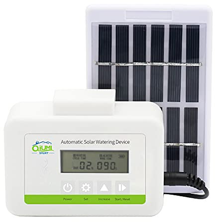 Qiumi Contrôleur automatique d'eau de jardin,Pelouse, fleurs de jardin, contrôleur d'arrosage de balcon Irrigation intelligente pour le jardin domestique Solaire (pompe simple)