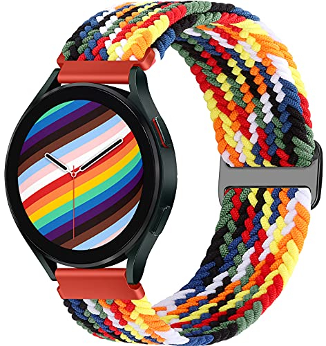 Runostrich 22mm Nylon Geflochtene Elastische Solo Loop Armband Kompatibel mit Samsung Galaxy Watch 3 45 mm/Galaxy Watch 46 mm/Gear S3 Frontier/Classic/Garmin Venu 3/Venu 2/Vivoactive 4 Damen Herren