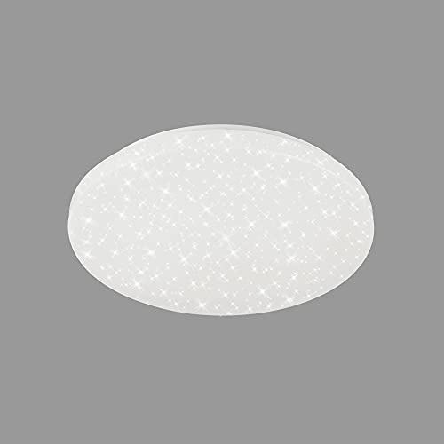 BRILONER Leuchten - LED Badleuchte, Badlampe inkl. Sternendekor, Deckenleuchte 18 Watt, IP44, 2200 Lumen, 4000 Kelvin, Weiß, 385x75mm (DxH), 2360-016