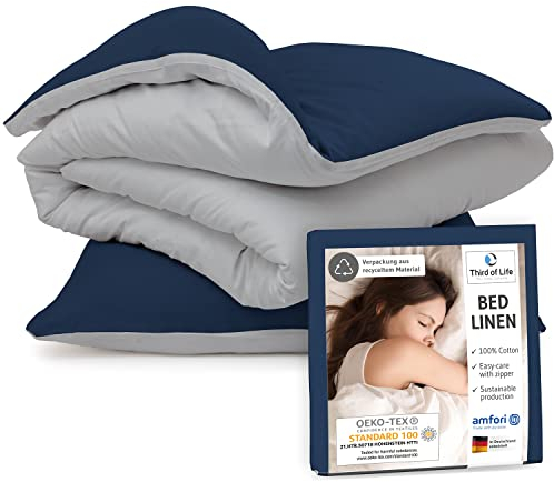 Bettwäsche 155x220 aus 100% hochwertiger Renforce Baumwolle | Oekotex zertifiziert | Weich und Flauschig | Designed in Germany, Bezug Bettdecke 155 x 220 & Kissen 80x80 cm, Set bis 60 Grad waschbar