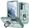 DAWEIXEAU Coque Galaxy S22,Antichoc Support Protection Housse avec Lentille Coulissante Couverture Étui pour Samsung Galaxy S22 (Vert)