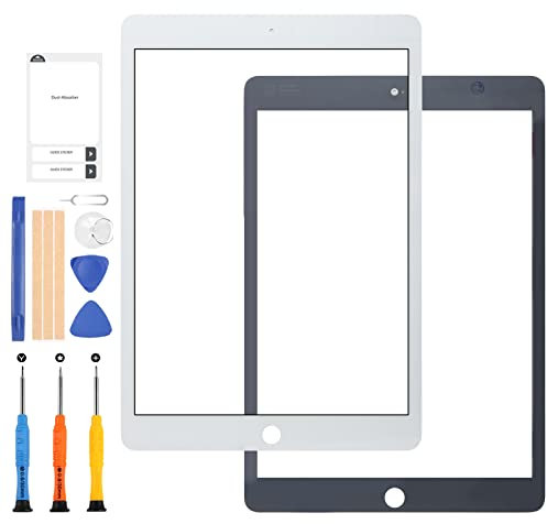 LADYSON 10.2 For iPad 7th Gen 2019 A2197 A2198 A2200 Screen Replacement For iPad 8th Gen 2020 A2270 A2428 A2429 Front Outer Glass Screen Panel Repair Parts Kit (Not Touch Digitizer) (White)