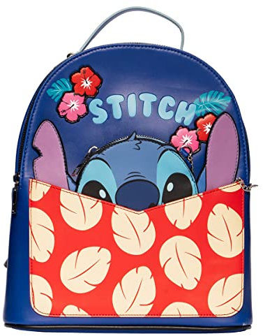 Bioworld Disney Amigo Stitch Exklusiver Mini-Rucksack mit Clutch, Mehrfarbig, Small, Mini Rucksack
