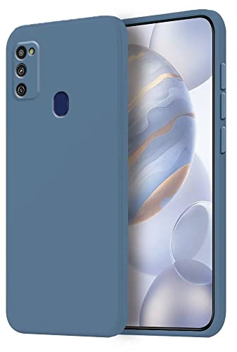 HONLEN Hülle für Samsung Galaxy M21 / Galaxy M30s Schutzhülle Case, (6.4 Inches) Liquid TPU Silicone Handyhülle mit Fallschutz Silikon Cover Lavender Grey