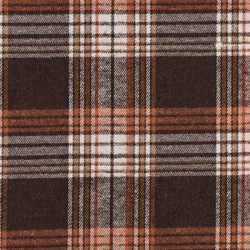 SCHÖNER LEBEN. Flanellstoff Bekleidungsstoff Karos braun beige 1,45m Breite