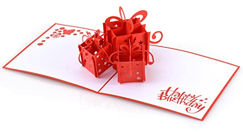 HAPPY GIFTERS Pop Up Geburtstagskarte - Geburtstags Geschenke 3D Pop Up Überraschung Handgemachte Geschenkkarten für Kinder, Männer und Frauen - Unisex Pop-up Geburtstagsgeschenk inklusive Umschlag