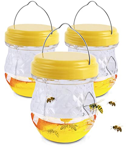 3 Pezzi Trappola Per Vespe E Calabroni Da Esterno, Trappola Calabroni Da Appendere, Trappole Bottiglia Per Insetti Zanzare Mosche Frutta, Per Appesa Esche Per Vespe Esterno Giardino Balcone