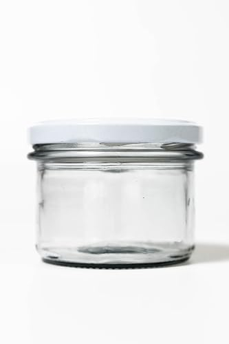 WYSKONT Bocaux avec couvercles pour bocaux - bocaux de conservation avec couvercles à vis 82 mm - pots de confiture - bocaux de conservation 200 ml - pots de miel - pots de cornichons - 4 pièces