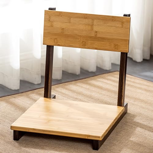 Tragbarer Bodenstuhl, Beinloser Tatami-Stuhl im japanischen Stil, Beinloser Holzstuhl mit Rückenlehne, Erkerfenster-Stuhl mit fauler Rückenlehne, Meditations-Bodensitzgelegenheit für das Wohnzimmer D