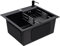 Fregadero de cocina de acero inoxidable, empotrable, 45 x 40 cm, color negro, 1 cuenco, gran capacidad, con dispensador de jabón, color negro