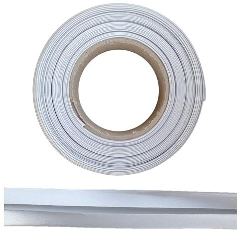 ME:NaMa Schrägband aus Polyester (Satin) - 10 m x 30 mm (gefalzt) - Hochwertiges Einfassband, Satinband, Schrägband - Ideal zum DIY-Nähen - In Belgien hergestellt, auf Einer Rolle (Grau)