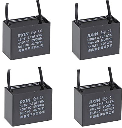4 Stück Deckenventilator-Kondensator CBB61, metallisierter Polypropylen-Folienkondensator, ideal for Ventilatoren, Pumpen, Motoren, laufend