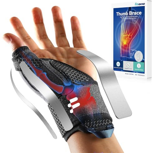Fitomo Muñequera Dedo Pulgar, Ferula Pulgar 2 en 1 para Tenosinovitis de De Quervains, Artritis, Dedo en Gatillo, Tendinitis, Alivio del Dolor del Túnel Carpiano y Esguince de Pulgar