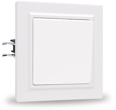 JIMEIDA Lichtschalter Weiß PC Glattes Hautgefühl Mit Haken 1 Fach 1 Weg Unterputz Taste Schalter Wandschalter 10 Amp,250 V