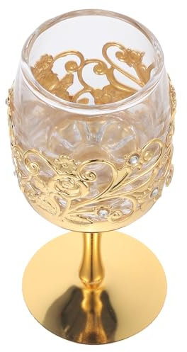 WATIIFUFU Copa De Vino Vintage Flor Dorada Copa De Licor Metal Para Fiesta Para Celebraciones y Eventos