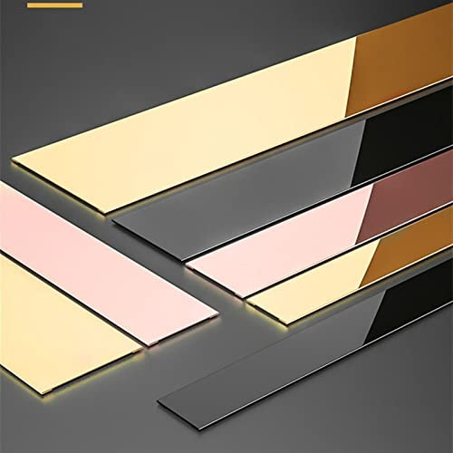 5m Selbstklebende Bordüre Tapete Metallisch, Wasserdichte Tapete Bordüre Dekoration, Türrahmen Wandkantenschutz Home Wanddekoration für Wohnzimmer Badezimmer Küche Fliesen(Rosegold,5m(L)x2.5cm(W))