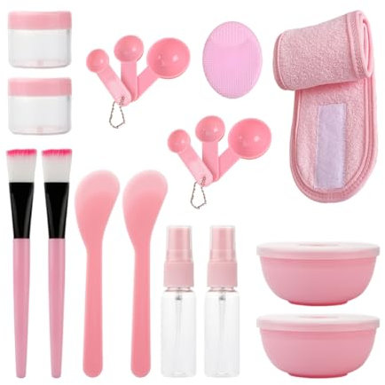 18 Herramientas Para Mascarilla Facial, 1 Cepillo Facial De Silicona Y 1 Cinta Para El Cabello, Herramientas Para El Cuidado Facial, Accesorios De Belleza