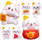 HANABASS 6St Mini-Glückskatzen-Topfpflanze Katzenminze Katze Plüsch Katzenskulptur Katzenfrau Kuchen Dekoration miniaturfiguren süße Katzenstatue entzückende Katzenfigur Harz Weiß