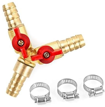 1 STÜCKE 3-wege-schlauchanschluss Y-Splitter-kugelhahn for Tischlerei Wasserhahn Wassersplitter Gaswarmwasserbereiter Rohrregler Mit Schalter(8mm)