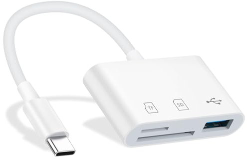 USB C SD Card Reader,3-in-1 USB 3.0 High Speed to SD/Micro SD/TF Type C Memory Card Reader Adapter for Samsung Galaxy S25 Ultra/S24 Ultra/S23/S22/S21/S10/iPhone 16e/16 Pro Max/15/iPad/Pixel 9/8/Camera