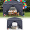 Yznahre Partyzelt Pavillon 3x3m mit 4 Seitenwnden, Anthrazit Faltpavillon Gartenpavillon Gartenzelt PE Plane für Outdoor-Party Hochzeit
