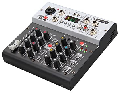 VCHICS Audiomixer, Interface-Soundkarte mit Überwachung, Studioqualität 24bit 192k, 5.0 BT PC, Live-Aufnahme von E-Gitarre, Gesang für Gitarren, Bässe und Keyboards