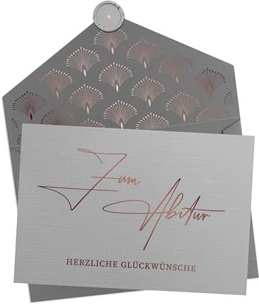 Joli Coon Zum Abitur herzliche Glückwünsche Klappkarte mit Kuvert und Wachssiegel - Karte Glückwunsch Abitur - Herzlichen Glückwunsch Abschluss Karte