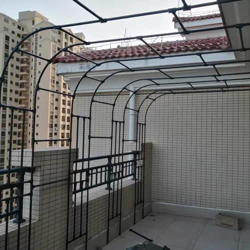 Arche de jardin en métal noir robuste en acier noir - Treillage mural pour plantes grimpantes - Pergola - 1 pièce (0,6 x 4 x 2,8 m)