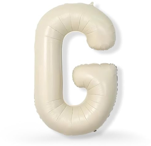 FUNXGO XXL Folienballon Buchstabe G Champagner ca. 100cm - Riesen Alphabet Ballon - Helium oder Luftfüllung - Ideal für Geburtstag, Hochzeit, Jubiläum, Party Deko & JGA - Ballon G Champagner