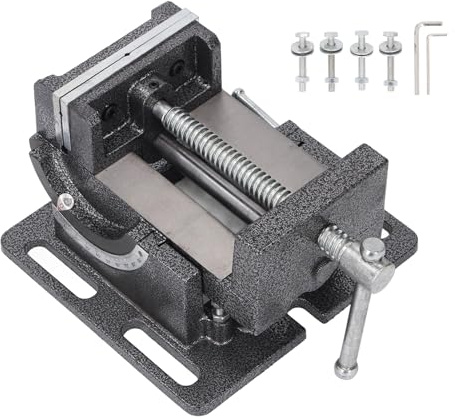 4 Zoll Tischschraubstock Mit 90 Grad Neigbarem Winkel, Verstellbare Schraubzwinge Mit Abnehmbaren Backen – Hohe Stabilität, Gussstahl Material, Flexibel Für Werkbank Und Hobby