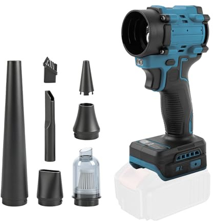 Kabelloses Gebläse und Staubsauger 2 in 1 kompatibel mit Makita 18V Akku, 150W Bürstenlos Luftgebläse Druckluftstaubsauger mit 5 Düsen für Auto, Camping, Werkstätten, Tastaturen (ohne Akku)