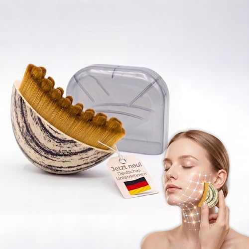 JvF Beauty® Brush, Alpenfaser Gesichtsbürste, Lymphbürsten Gesicht – Technisch entwickelte Borsten für Lymphknoten-Stimulation – für Empfindliche Haut im Gesicht, Kinn und Jawline Sculpting