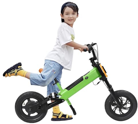 Chensyo Elektro Laufrad Kinder ab 5 Jahre, Elektrisches Balance Bike, Kinder Elektro Motorrad mit Akku, Kinder E Bike, Laufrad mit Bremse und Federung für Jungen und Mädchen