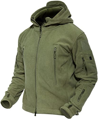 MAGCOMSEN Men 's Windproof Warm Military Tactical Fleece Jacket Green XXL