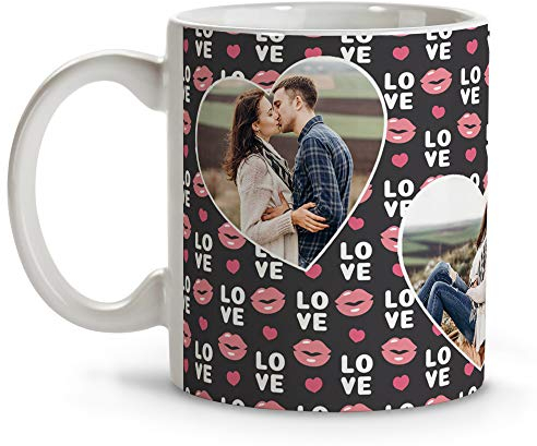 Taza de San Valentín Personalizada con Foto. Regalos Originales Para Mujer. Regalos Originales Románticos. Taza Besos. Regalo Hombre Original. Regalo Chico San Valentin. Prenda Dia Dos Namorados.