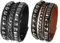 JewelryWe Schmuck 2pcs Herren Lederarmband Gothic Ahle Taper Nieten Panzerkette Kette Breit Leder Armband Armreif Manschette Verstellbar Punk Biker Rock Schwarz/Braun