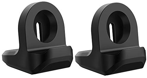 MoKo Supporto Caricabatterie Supporto Orologio 2 PZ Compatibile con Galaxy Watch Active/Active 2 40mm 44mm/Galaxy Watch 3 41mm 45mm, in Silicone con Base Antiscivolo, Supporto Base Ricarica - Nero