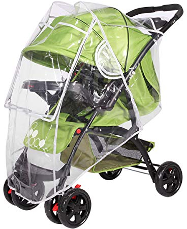 SONARIN Universal Regenschutz für Kinderwagen,Gute Luftzirkulation,Bequemes Kontakt-Fenster,einfache Montage an jedem Kinderwagen,Schadstofffrei