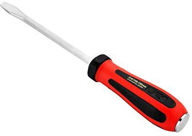 Jetech Striking Cap Go-Through Slotted Screwdriver, S2 Steel Flathead with Magnetic Tip, Ergonomic Soft Grip TPR Handle, 8x150mm
