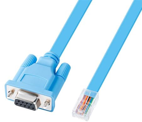 DTech DB9 to RJ45 Ethernet Console Cable Cisco Device Management Serial Adapte (1.8m, Blue)