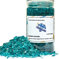 Twinkling Glänzender Feuerglas-Kies, Glitzer, zerbrochenes Glas, Feuerstein-Splitter, zerkleinertes Glas für Feuerstelle, Kunst, Aquarium, Garten, Dekoration, 3–6 mm, 0,5 kg (Türkis)