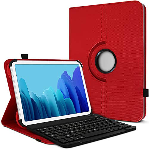 KARYLAX - Custodia protettiva e modalità di supporto orizzontale, colore rosso, con tastiera francese AZERTY Bluetooth per tablet ASUS Transformer Book T101HA da 10,1 pollici