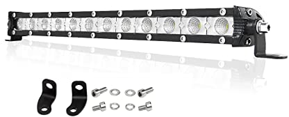 PICAA Led Arbeitsscheinwerfer 13 Zoll 38CM 60W einzelne Reihe Led Lichtbalken 12V Slim Led Zusatzscheinwerfer Bar Flutlicht LED Arbeit Licht Bar für SUV Offroad ATV UTV Traktor 4x4 Auto