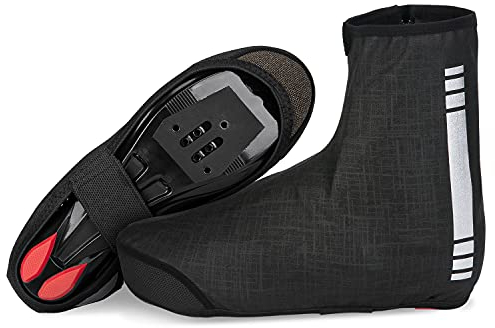 ydfagak Überschuhe Fahrrad Wasserdicht Cycling Fahrrad Überschuhe Winter Herren und Damen,Kälteschutz Thermo Uberschuhe Rennrad MTB,mit Reflektor-Streifen L (43-46)