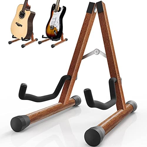 LEKATO Gitarrenständer A-Frame Holz Bassgitarrenständer mit Schaumstoffpolsterung für Gitarren, Bass, Cello, Banjo, Mandoline, Ukulele